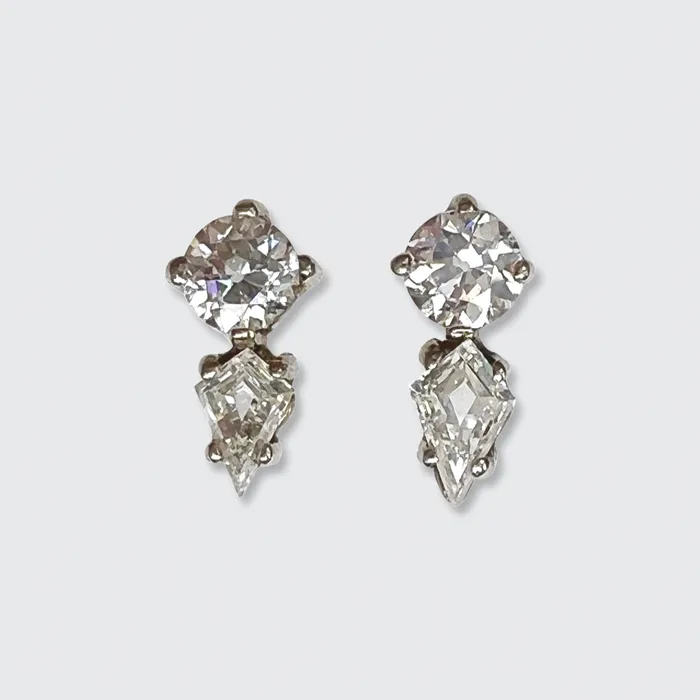 Antique Diamond KiteShaped Earrings 21stfinds Earrings
