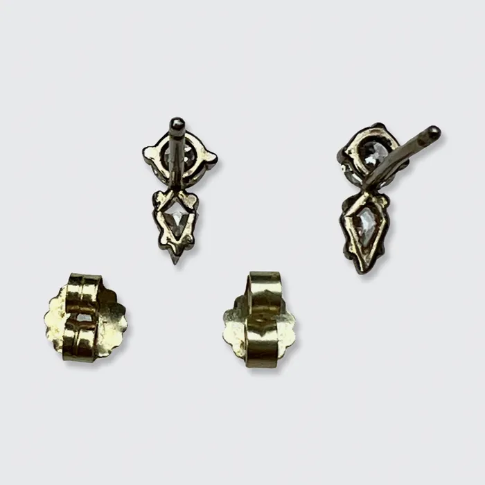 Antique Diamond KiteShaped Earrings 21stfinds Earrings