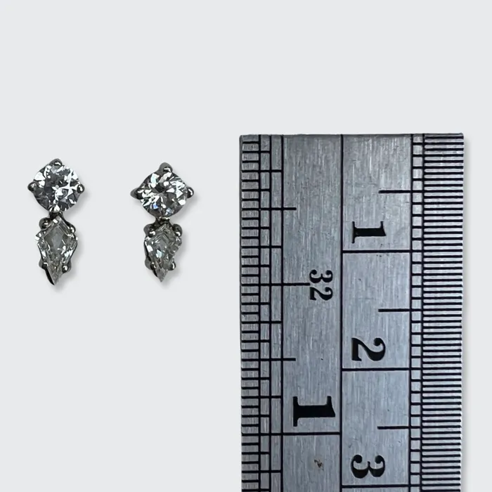Antique Diamond KiteShaped Earrings 21stfinds Earrings