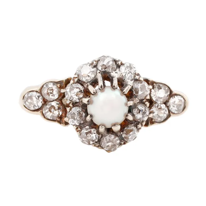 Antique Vintage Jewelry Rings Victorian Pearl And Diamond Ring