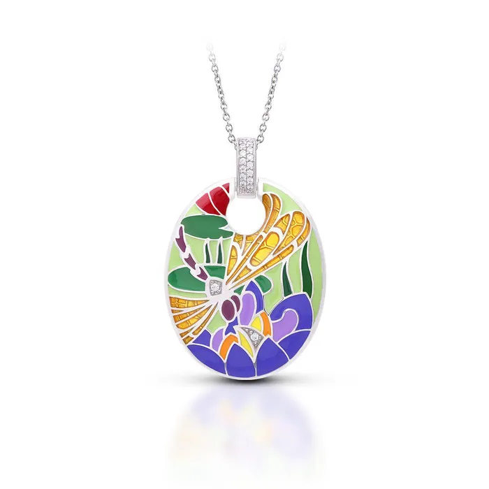 Belle Etoile Dragonfly Pendant Green Gold Belle Etoile Necklaces