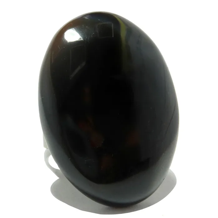 Black Agate Ring LargeinCharge Power Stone Adjustable Bronze Satin Crystals Rings