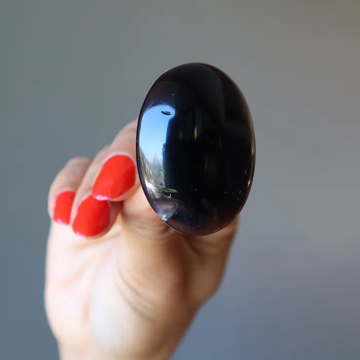 Black Agate Ring LargeinCharge Power Stone Adjustable Bronze Satin Crystals Rings