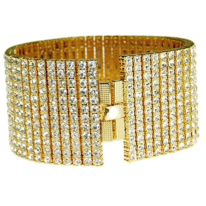 Bling Cartel Admin Bracelets 14K Gold Plated 12 Row Pharaoh Bracelet 925