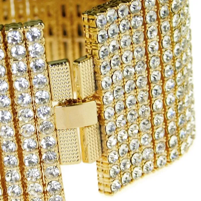 Bling Cartel Admin Bracelets 14K Gold Plated 12 Row Pharaoh Bracelet 925