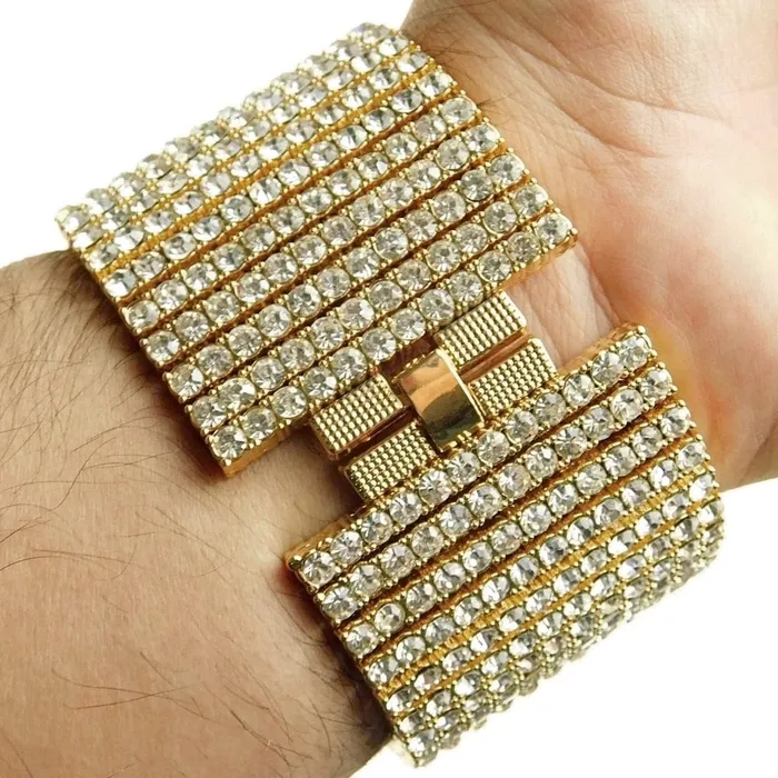 Bling Cartel Admin Bracelets 14K Gold Plated 12 Row Pharaoh Bracelet 925
