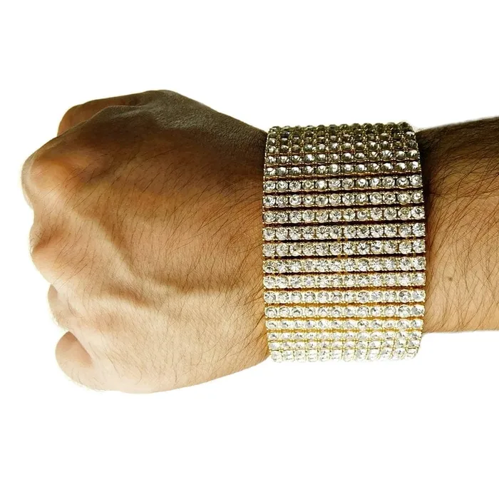 Bling Cartel Admin Bracelets 14K Gold Plated 12 Row Pharaoh Bracelet 925