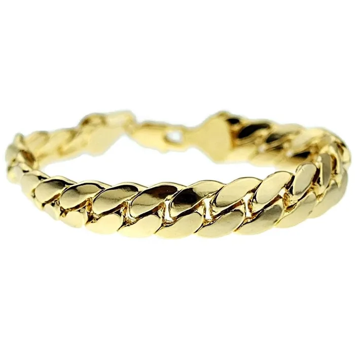 Bling Cartel Admin Bracelets 14K Gold Plated Miami Cuban Link Bracelet 12mm 9 Inch