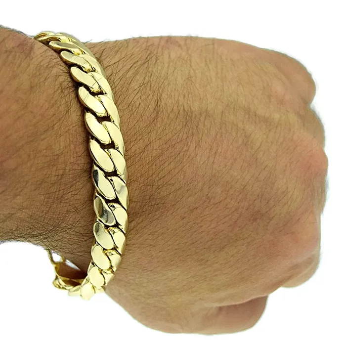 Bling Cartel Admin Bracelets 14K Gold Plated Miami Cuban Link Bracelet 12mm 9 Inch