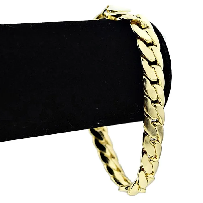 Bling Cartel Admin Bracelets 14K Gold Plated Miami Cuban Link Bracelet 12mm 9 Inch