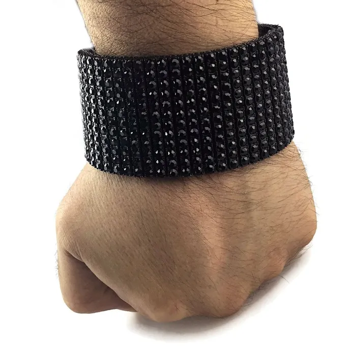 Bling Cartel Admin Bracelets Black 12 Row Iced Flooded Out Pharaoh Bracelet 9