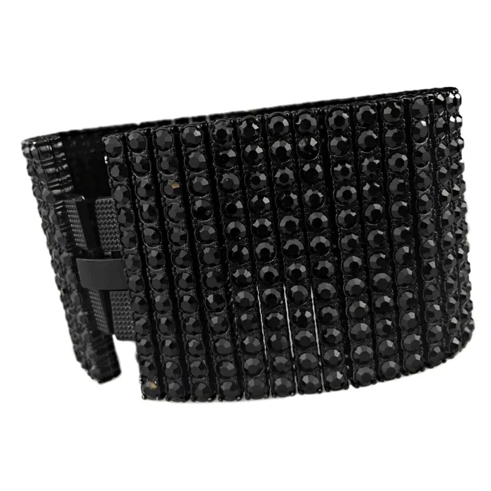 Bling Cartel Admin Bracelets Black 12 Row Iced Flooded Out Pharaoh Bracelet 9
