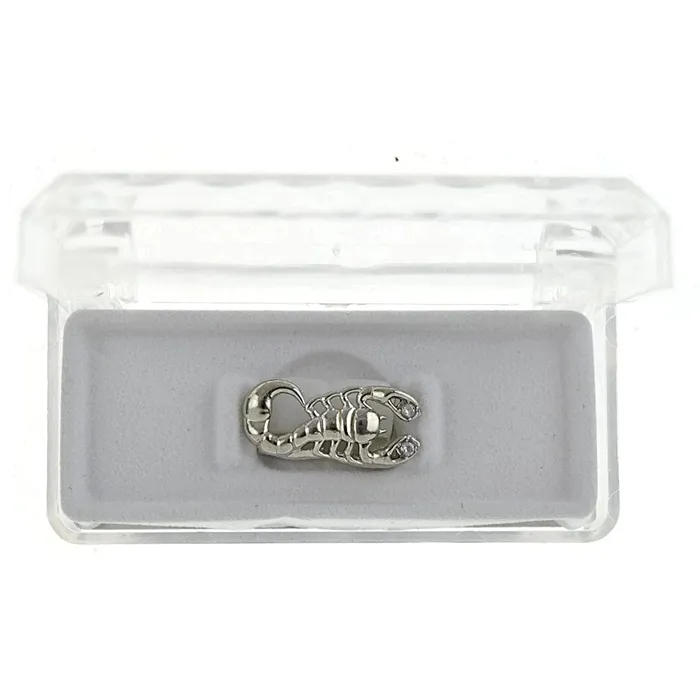 Bling Cartel Admin Rings Silver Tone Scorpion Top Teeth Grillz