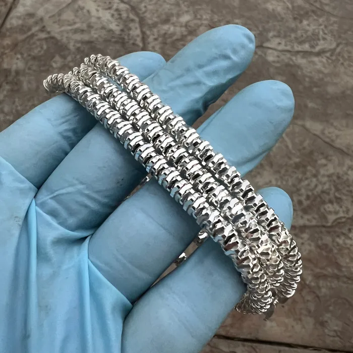 Bling Cartel Necklaces 925 Sterling Silver Sparkle Diamond Cut Rope Chain Necklace 55MM Thick