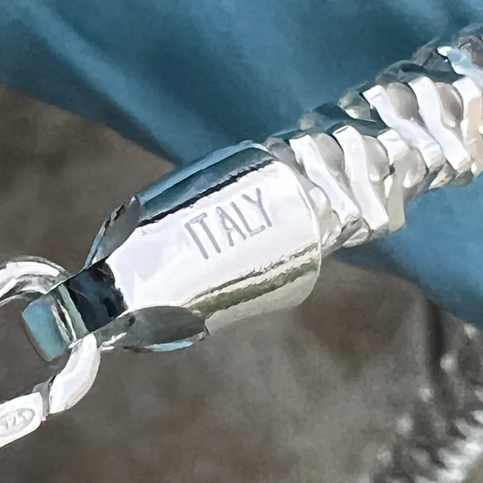 Bling Cartel Necklaces 925 Sterling Silver Sparkle Diamond Cut Rope Chain Necklace 55MM Thick