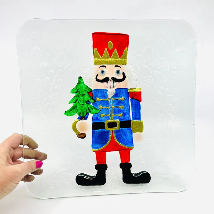 Boston International INC Glass Fusion Plate Tree Nutcracker 23 Necklaces
