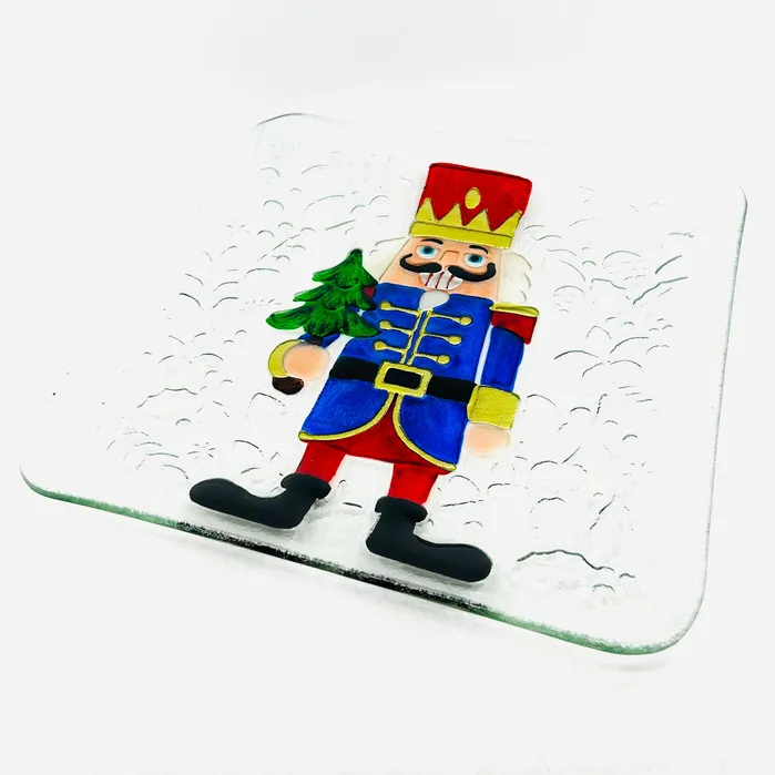 Boston International INC Glass Fusion Plate Tree Nutcracker 23 Necklaces