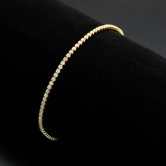 Bracelets 3W1683 Gold Brass Bracelet with AAA Grade CZ in Clear Alamode