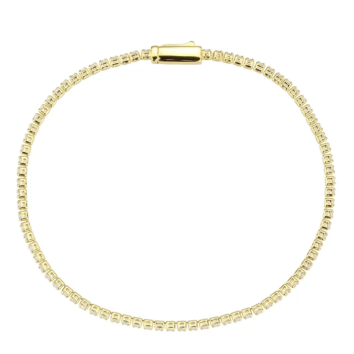 Bracelets 3W1683 Gold Brass Bracelet with AAA Grade CZ in Clear Alamode