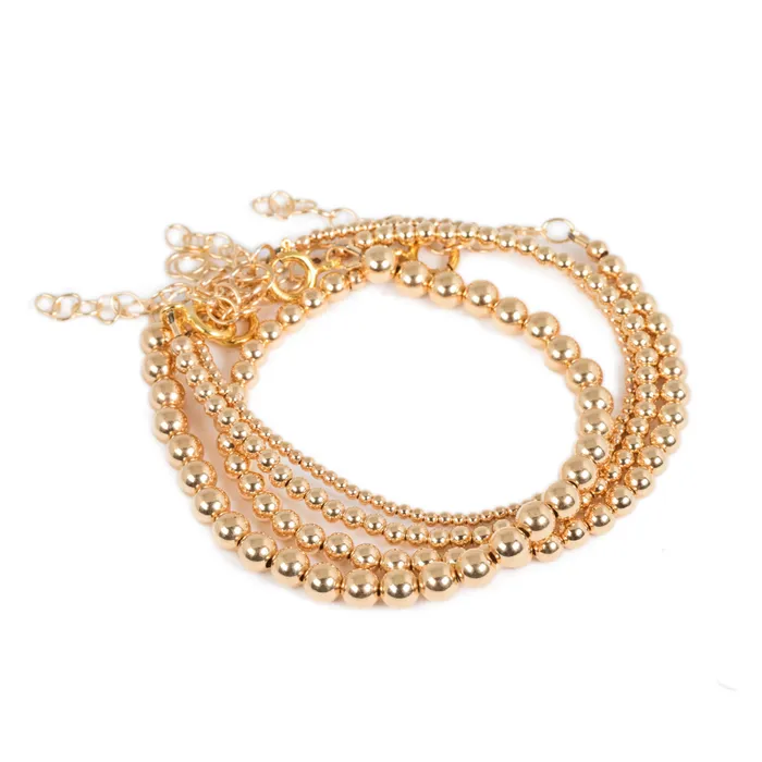Bracelets Adjustable Gold Filled Beaded Ball Bracelet Earthly Abundance Jewelry