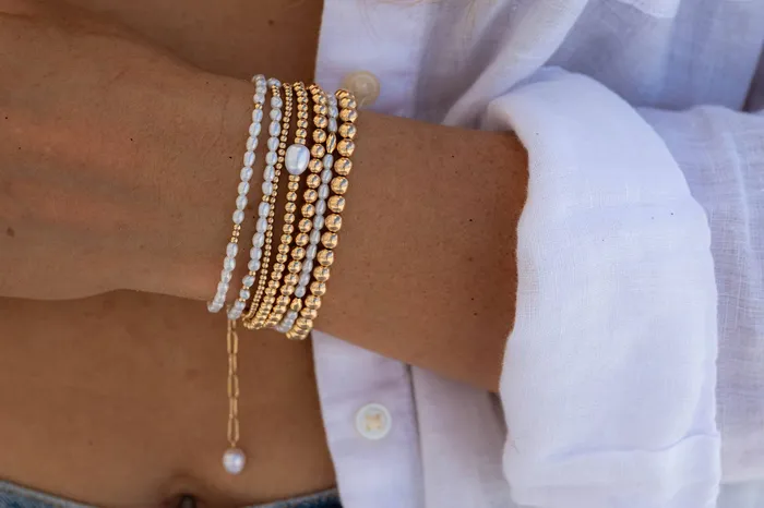 Bracelets Adjustable Gold Filled Beaded Ball Bracelet Earthly Abundance Jewelry