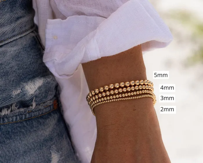 Bracelets Adjustable Gold Filled Beaded Ball Bracelet Earthly Abundance Jewelry