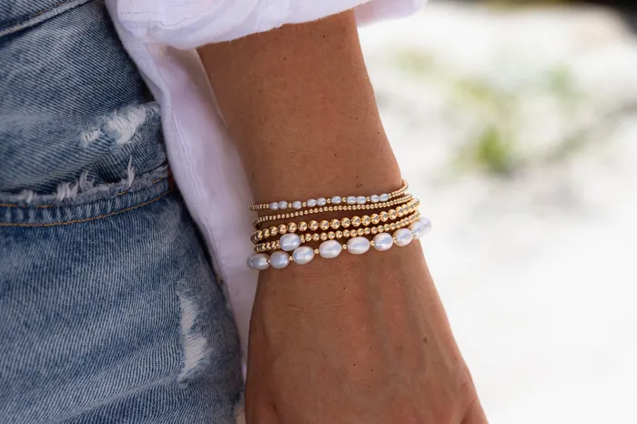 Bracelets Adjustable Gold Filled Beaded Ball Bracelet Earthly Abundance Jewelry