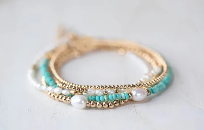Bracelets Adjustable Gold Filled Beaded Ball Bracelet Earthly Abundance Jewelry
