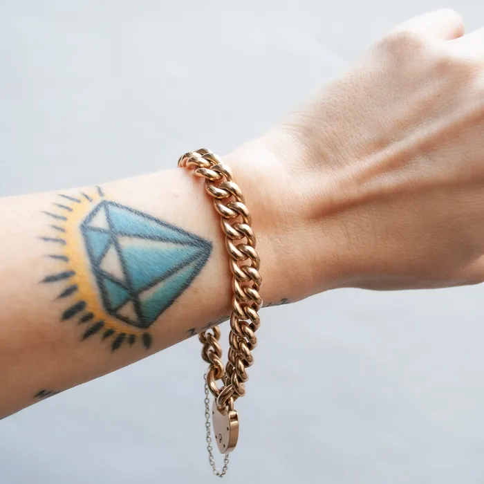 Bracelets Antique Vintage Jewelry Kingsley Heart Curb Bracelet
