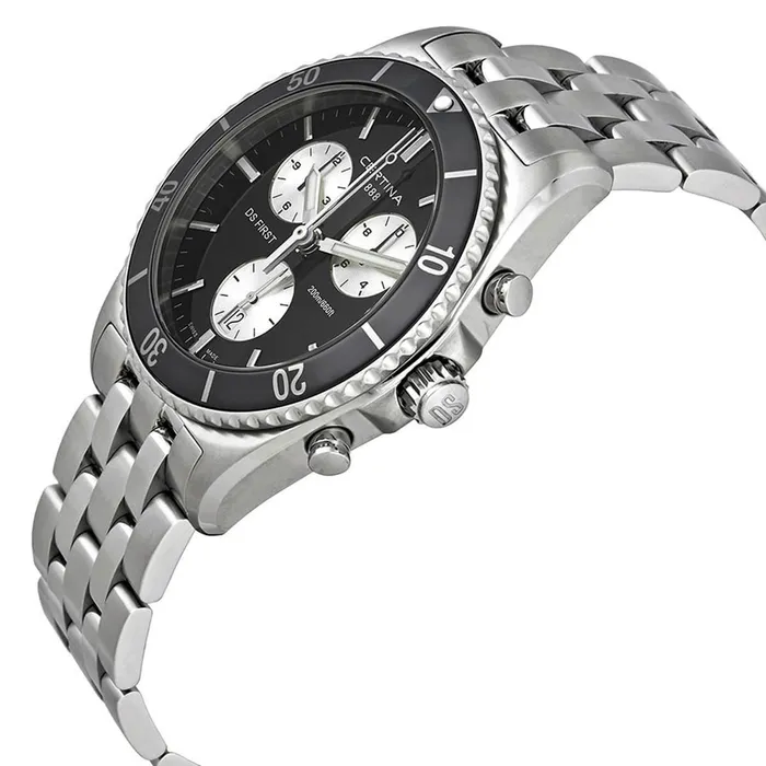 Bracelets Certina Mens Chronograph Watch DS First Black Dial Bracelet C0144171105101 Certina