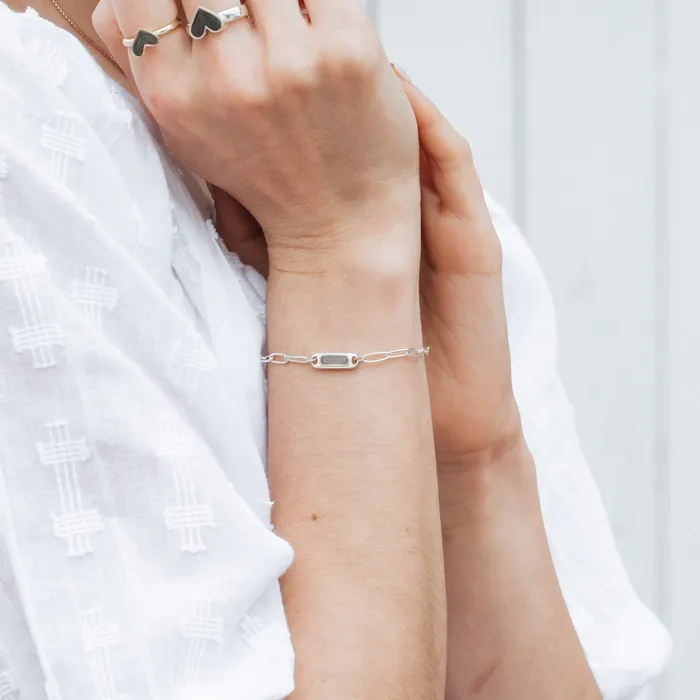 Bracelets Chain Link Cremation Bracelet in 14K Rose Gold closebymejewelry