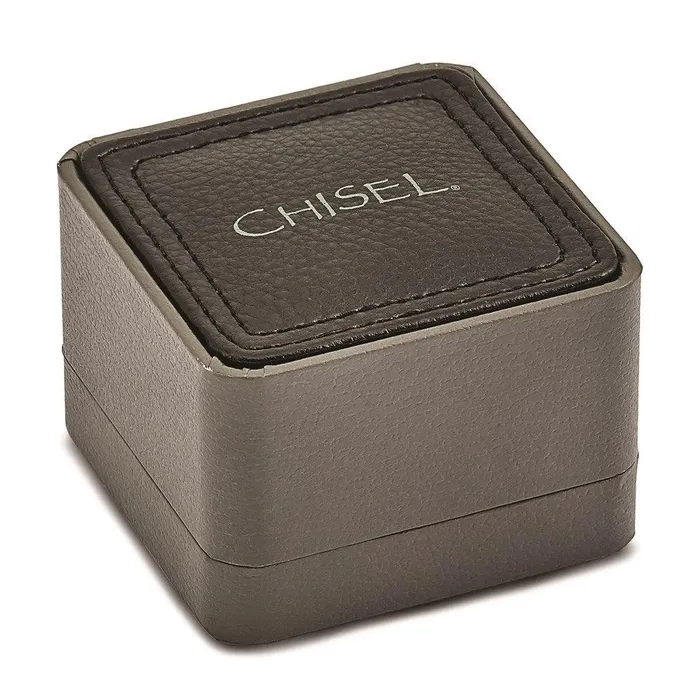 Bracelets Chisel Stainless Steel Polished Black Rubber Rectangle Cufflinks