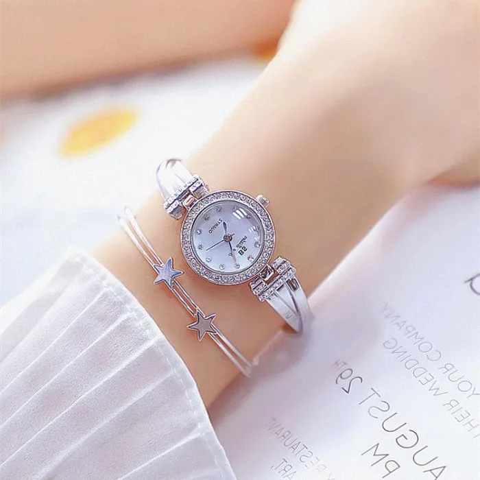 Bracelets Divine Inspiration Styles BEE SISTER Womens Fine Fashion Premium Quality Round Dial Stainless Steel Watch