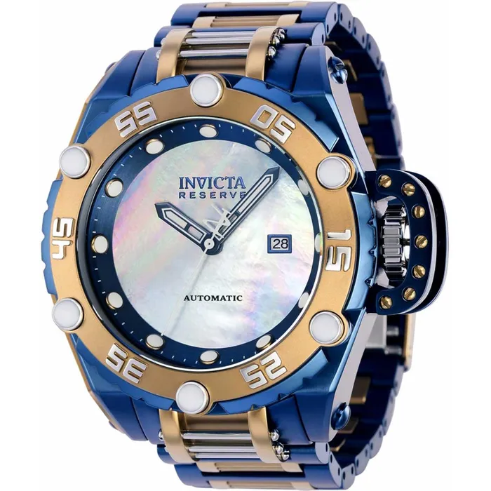 Bracelets Invicta Invicta Mens Automatic Watch Flying Fox White MOP Dial Steel Bracelet 37042