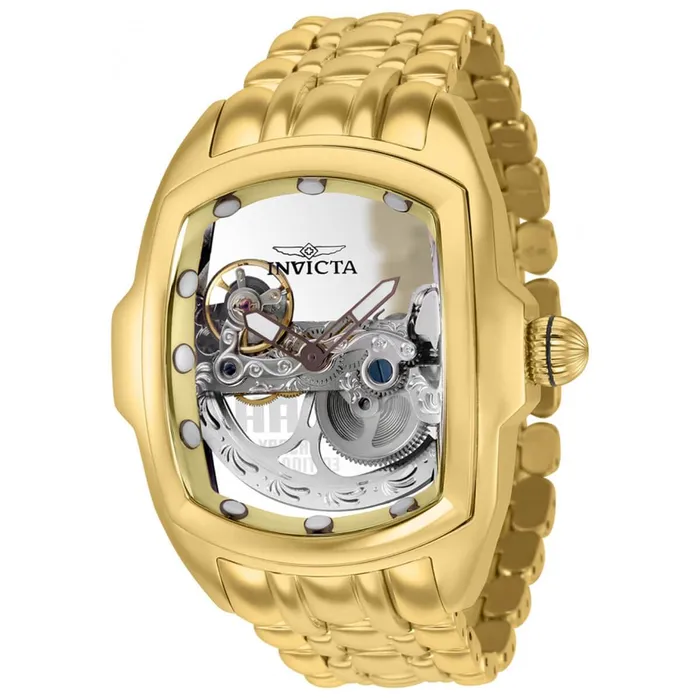 Bracelets Invicta Invicta Mens Automatic Watch Lupah Skeleton Dial Yellow Gold Bracelet 36421
