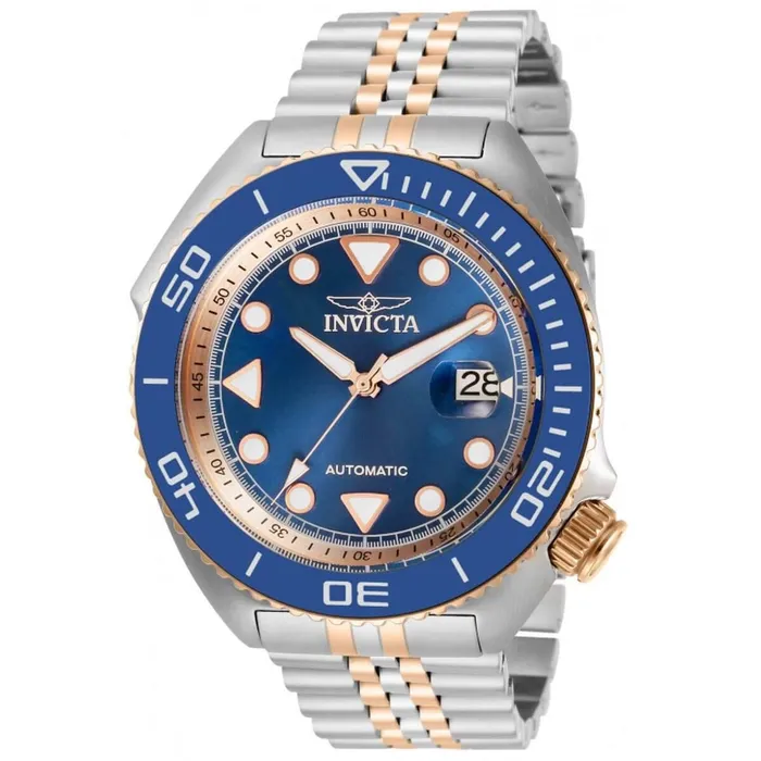 Bracelets Invicta Invicta Mens Automatic Watch Pro Diver Blue and Rose Gold Steel Bracelet 30418