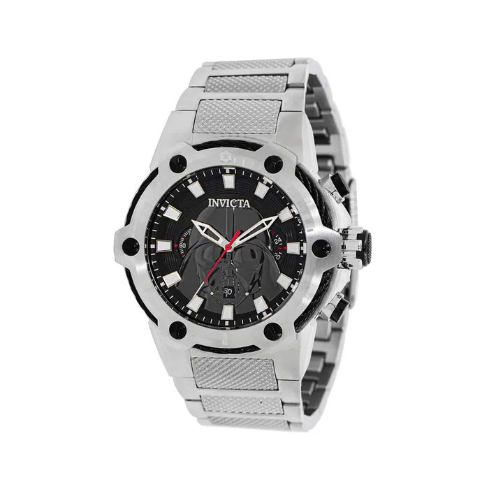 Bracelets Invicta Invicta Mens Chronograph Watch Star Wars Darth Vader Black Dial Bracelet 41171