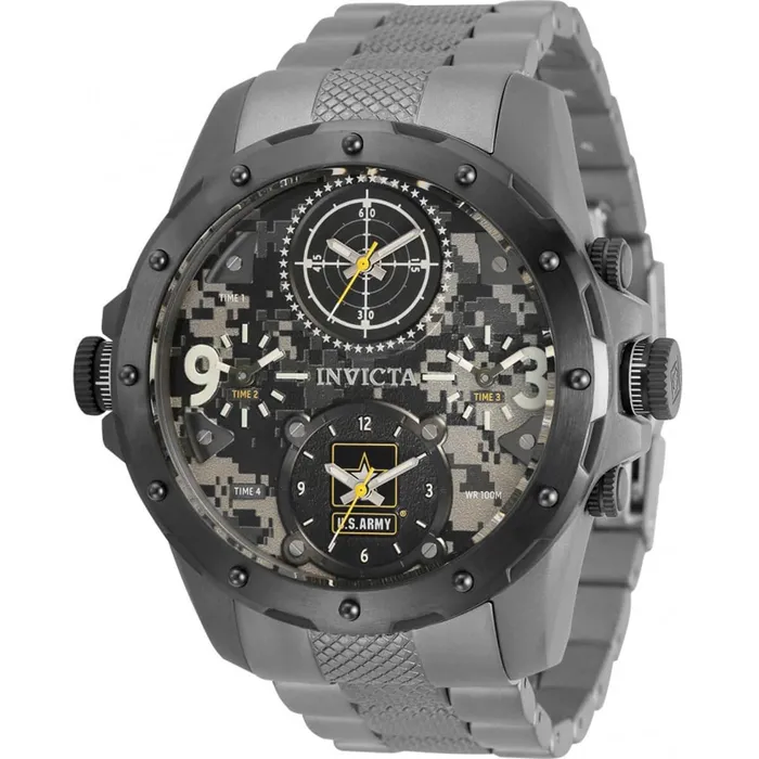 Bracelets Invicta Invicta Mens Chronograph Watch US Army Camouflage Dial Titanium Bracelet 32059