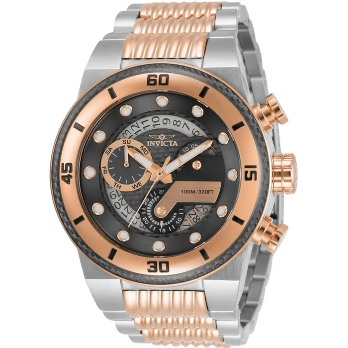 Bracelets Invicta Invicta Mens Quartz Watch S1 Rally Chronograph Two Tone Steel Bracelet 33285