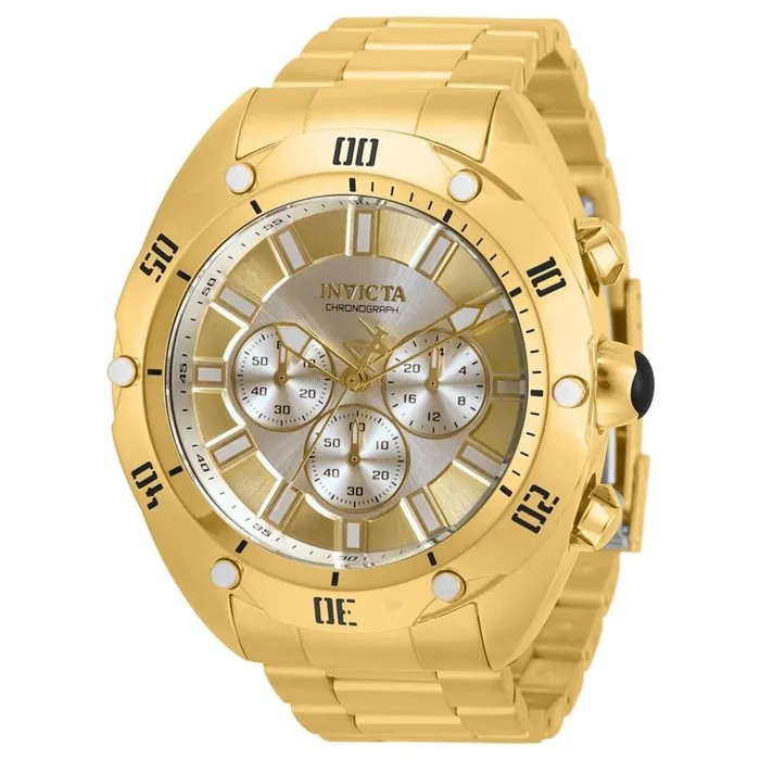 Bracelets Invicta Invicta Mens Quartz Watch Venom Chronograph Yellow Gold Bracelet 33739