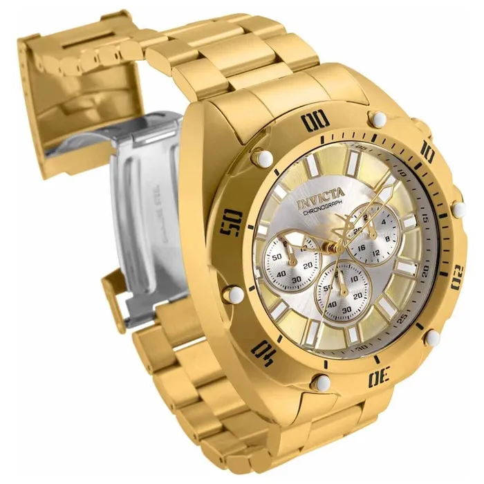 Bracelets Invicta Invicta Mens Quartz Watch Venom Chronograph Yellow Gold Bracelet 33739