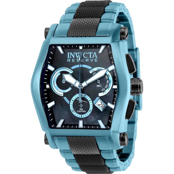 Bracelets Invicta Invicta Mens Watch Reserve Chronograph Ice Blue and Black Bracelet Quartz 40959