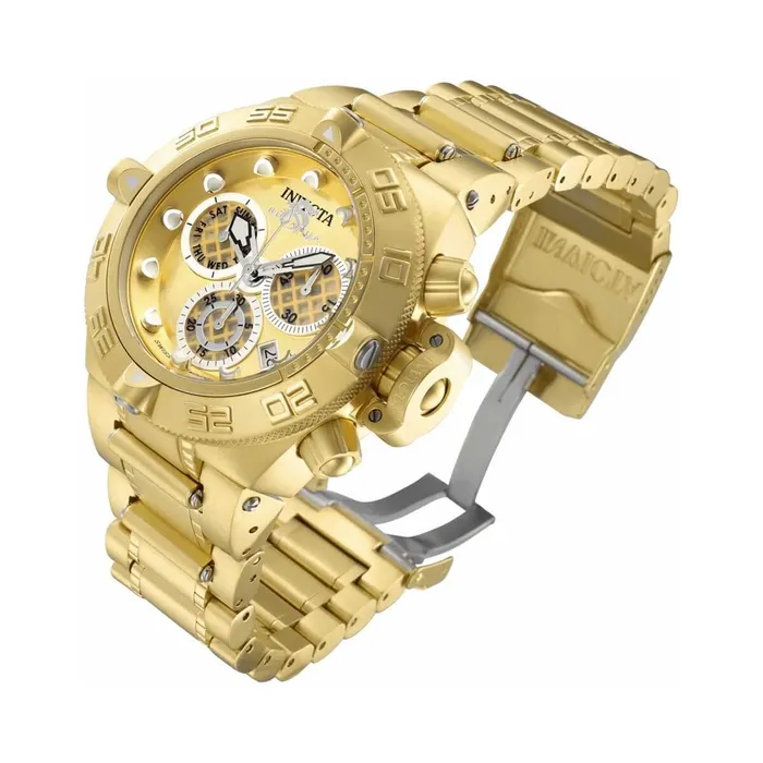 Bracelets Invicta Mens Chronograph Watch Subaqua Noma IV Gold Tone Dial Bracelet 37589 Invicta