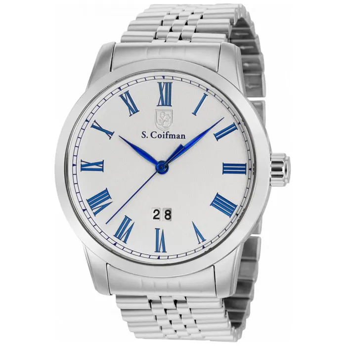 Bracelets S Coifman Mens Quartz Watch Silver Tone Dial Stainless Steel Bracelet SC0511 S Coifman