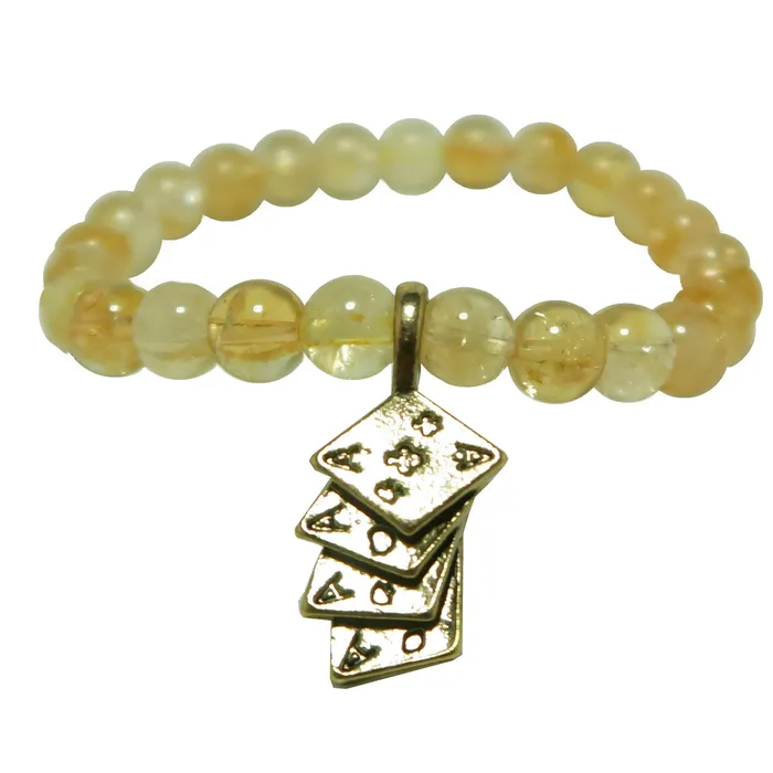Bracelets Satin Crystals Citrine Bracelet Lucky Aces Fate and Fortune Gem