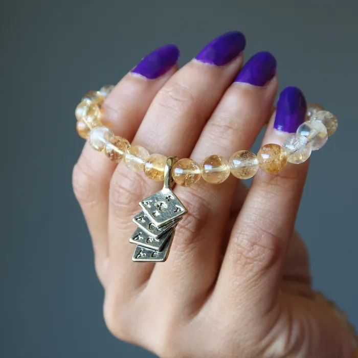 Bracelets Satin Crystals Citrine Bracelet Lucky Aces Fate and Fortune Gem