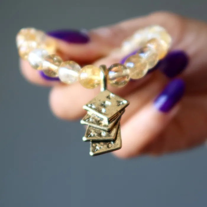 Bracelets Satin Crystals Citrine Bracelet Lucky Aces Fate and Fortune Gem