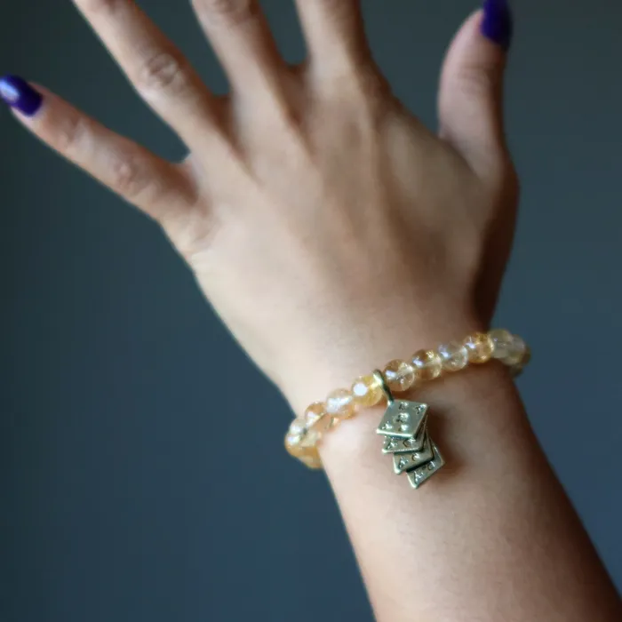 Bracelets Satin Crystals Citrine Bracelet Lucky Aces Fate and Fortune Gem