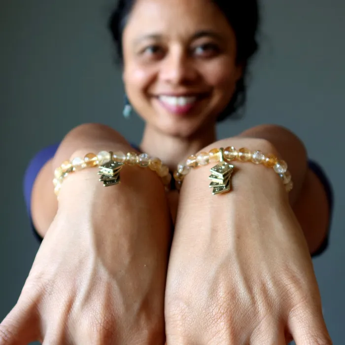 Bracelets Satin Crystals Citrine Bracelet Lucky Aces Fate and Fortune Gem