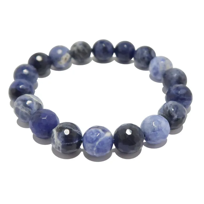Bracelets Satin Crystals Sodalite Bracelet Blue Sparkling Sea Faceted Beads